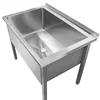 Fregadero profesional para catering de piscina, acero inoxidable, seno único 120x70x85