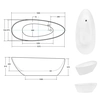 Freistehende Badewanne Besco Goya Matt 160 weiß + Click-Clack Chrom - zusätzlich 5% RABATT auf den Code BESCO5