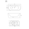 Fritstående væghængt badekar Corsan E029 Mono smal kant 160 cm