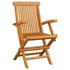 Garden chairs with cushions, 4 pcs., Solid teak wood