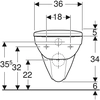 Garnitura WC školjke Selnova, izpiranje,B36 cm,H39 cm,T53 cm, brez roba, z WC desko, na vrhu, prosti pad, s snemljivo