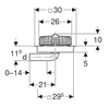 Geberit Pluvia roof drain with fixing flange d56 DAF levels