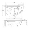 Ъглова вана Besco Cornea 140x80 ляво - ДОПЪЛНИТЕЛНО 5% ОТСТЪПКА ЗА КОД BESCO5