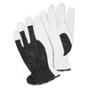 Gloves grained leather on the bottom and fingertips, breathable upper side size 10