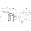 Gniazdo przemysłowe 2 poli 24V 16A wbudowane 70x70mm IP44