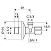 Γωνιακή βαλβίδα Schell Comfort 1/2x3/8 052120699