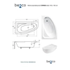 Γωνιακή μπανιέρα Besco Cornea Comfort 150x100 αριστερά - ΕΠΙΠΛΕΟΝ 5% ΕΚΠΤΩΣΗ ΓΙΑ ΚΩΔΙΚΟ BESCO5
