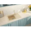 Granite sink 1-komorowy with drainer Leda, sand