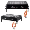 Grătar cu gaz Roast-Master Pro Hendi 148822 11,6 kW Două zone de încălzire Negru