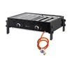 Grătar cu gaz Roast-Master Pro Hendi 148822 11,6 kW Două zone de încălzire Negru