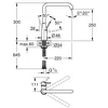 Grohe Essence grifo monomando para fregadero, caño giratorio con bloqueo en gamas 3 0° / 150° / 360°, cabezal cerámico, negro