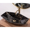 Γυαλιστερό πάγκο νιπτήρα Rea Vegas Black Marble -Επιπλέον έκπτωση 5% με κωδικό REA5