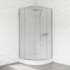 Halfronde douchecabine Duso 90x90x184 - transparant glas + douchebak