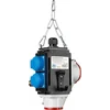 Hangende energieverdeler 2 driefasige stopcontacten 400V 5 poly 16A IP44 en met 2 schuko eenfasige stopcontacten 16A IP44 met perslucht verbinding