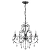 Hanging lamp black with 5xE14 Aurora 35-73730 crystals