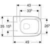 Hangtoilet Smyle Square diepe diepspoel,B35 cm,H33 cm,T49 cm, kort, Rimfree