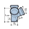 HT σταυρωτό κομμάτι δύο επιπέδων110x110x110x110/67 υγειονομική τέφρα