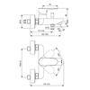 Ideal Standard Chrom-Schwarz-Badewannen- und Duscharmatur BC157HS