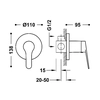 Inbouw douchemengkraan 1-drożna Tres Base chroom 21517701