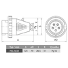 Industrial plug IVG 1632 230V, IP67, 16A, 3-pole (SEZ IVG 1632)