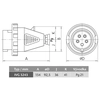 Industrial plug IVG 3243 400V, IP67, 32A, 4-pole (SEZ IVG 3243)