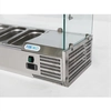 Ingredients refrigerated display case, stainless steel with glass, 4xGN1 / 3 + 1xGN1 / 2