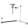 Inox shower curtain rail 90x90 cm, complete with ceiling mount