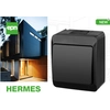 Interruptor de campainha, montagem em superfície, IP44, preto, HERMES