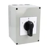 Interruptor de leva 63A 18.5kW 3 polos 1-0-2 IP65 inversor giratorio para motor trifásico cerrado en carcasa de plástico 125X175mm con mango negro