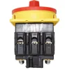 Interruptor principal 100A 3 postes de emergencia 37kW empotrado con placa frontal amarilla 88x88mm