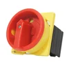 Interruptor principal 25A 3 postes de emergencia 7.5kW empotrado con placa frontal amarilla 66x66mm