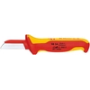 Kabelkniv VDE 180mm med klinge 50mm med plastikblad bagside KNIPEX