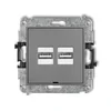 KARLIK Cargador USB doble 2x USB-A, 15,5W MAX., 5V, 3,1A, sin campo descripción Color: Gris mate