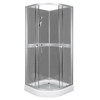 Kerra Classic Gray 80 shower cabin with mixer and half-round shower tray