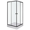 Kerra Olga Sq Fekete zuhanykabin, négyzet 80 cm, zuhanytálcával