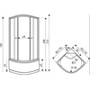 Kerra Paulina pusapaļa dušas kabīne ar hidromasāžu, 90 cm