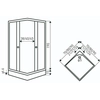 Kerra Pico Black STR square shower cabin with a shower tray 90 cm