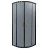 Kerra Tiara Gold 90 semi-circular black shower cabin with gold finish