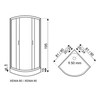 Kerra Xenia Duo balta pusiau apvali dušo kabina, 90 cm, su dušo padėklu