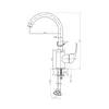 Kuu single-hole standing sink tap with side lever, chrome