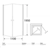Квадратна душ кабина Sea-Horse Fresh Line 90x90x195 - прозрачно стъкло - Clean Glass