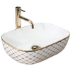 Lavabo à poser Rea Belinda Diamond Blanc/Or - En plus 5% RÉDUCTION avec le code REA5