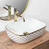 Lavabo à poser Rea Belinda Diamond Blanc/Or - En plus 5% RÉDUCTION avec le code REA5