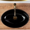 Lavabo à poser Rea Linda Noir - En plus 5% RÉDUCTION avec le code REA5