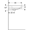 Lavabo carré Smyle B60 cm,H16.5 cm,T48 cm, avec trop-plein, avec trou pour robinetterie