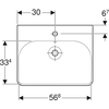 Lavabo cuadrado Smyle B60 cm,H16.5 cm,T48 cm, con rebosadero, con orificio para grifo