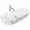 Lavabo da appoggio Rea Cleo 81 Marmo lucido - Inoltre SCONTO 5% con il codice REA5