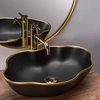 Lavabo da appoggio Rea Peal Black Gold Egde - ulteriore SCONTO 5% con il codice REA5