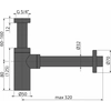 Lavatório meio-sifão Dn32 Design, preto mate