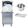 Lave-vaisselle professionnel pour casseroles et plateaux 400V avec distributeur et pompe de vidange